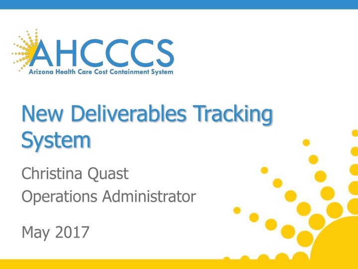 new deliverables tracking system