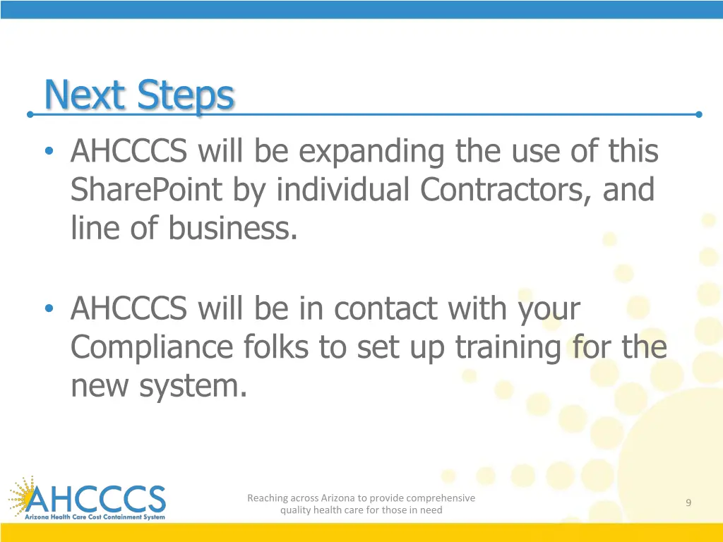 next steps ahcccs will be expanding