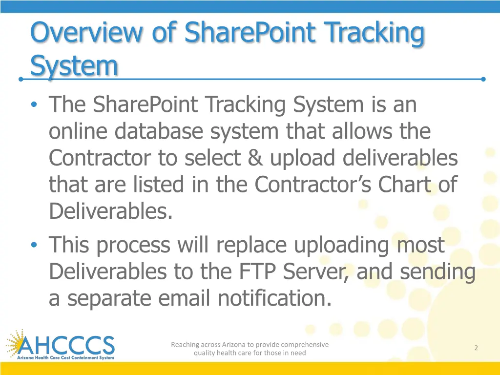 overview of sharepoint tracking system