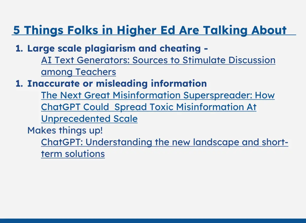 5 things folks in higher ed are talking about