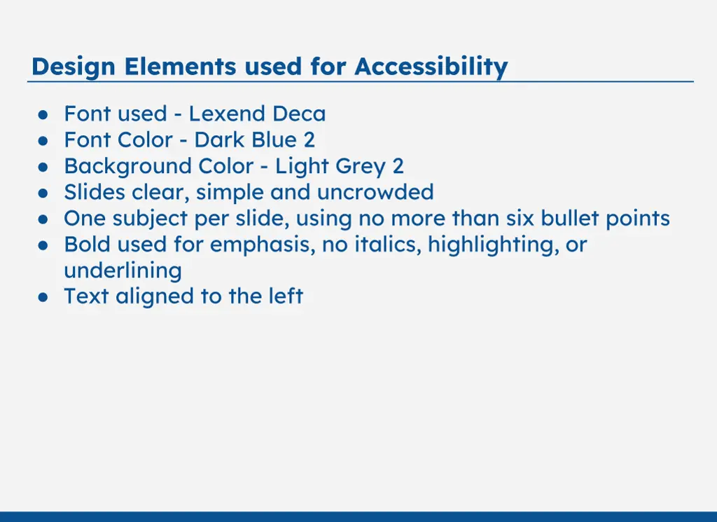 design elements used for accessibility