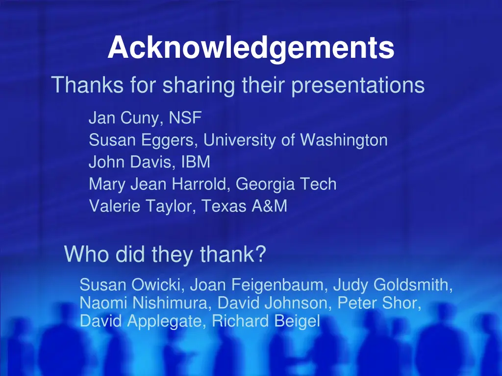 acknowledgements thanks for sharing their