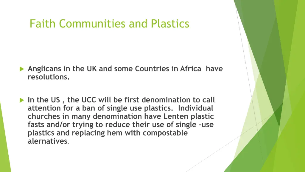 faith communities and plastics