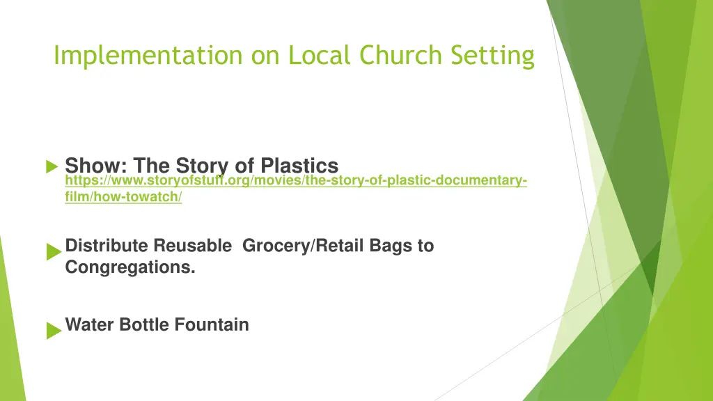 implementation on local church setting