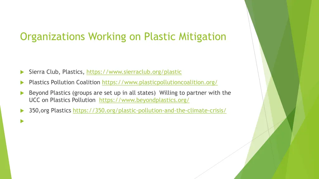 organizations working on plastic mitigation