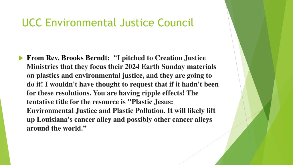 ucc environmental justice council