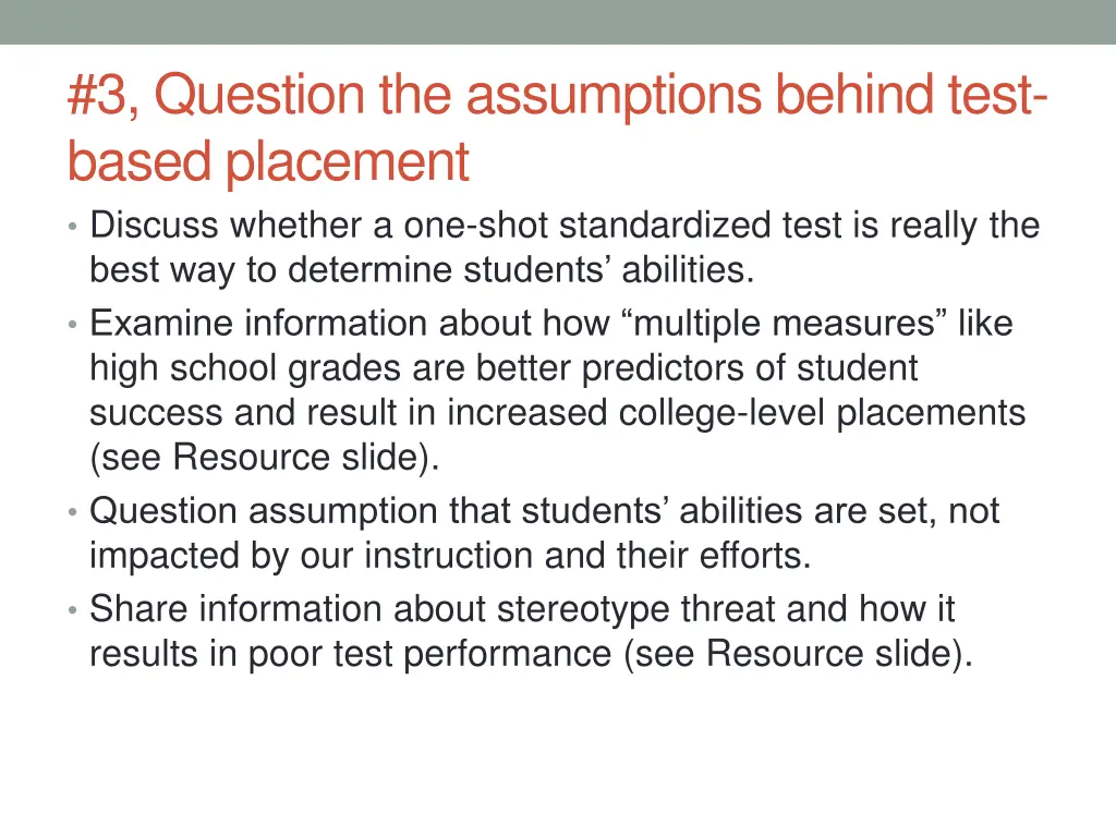 3 question the assumptions behind test based