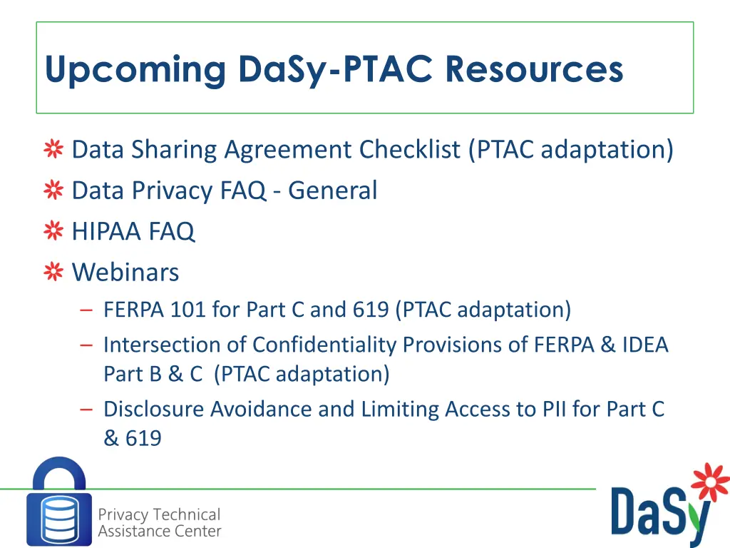 upcoming dasy ptac resources