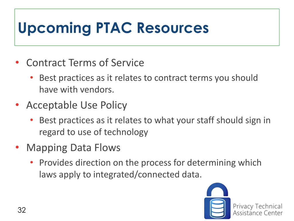 upcoming ptac resources