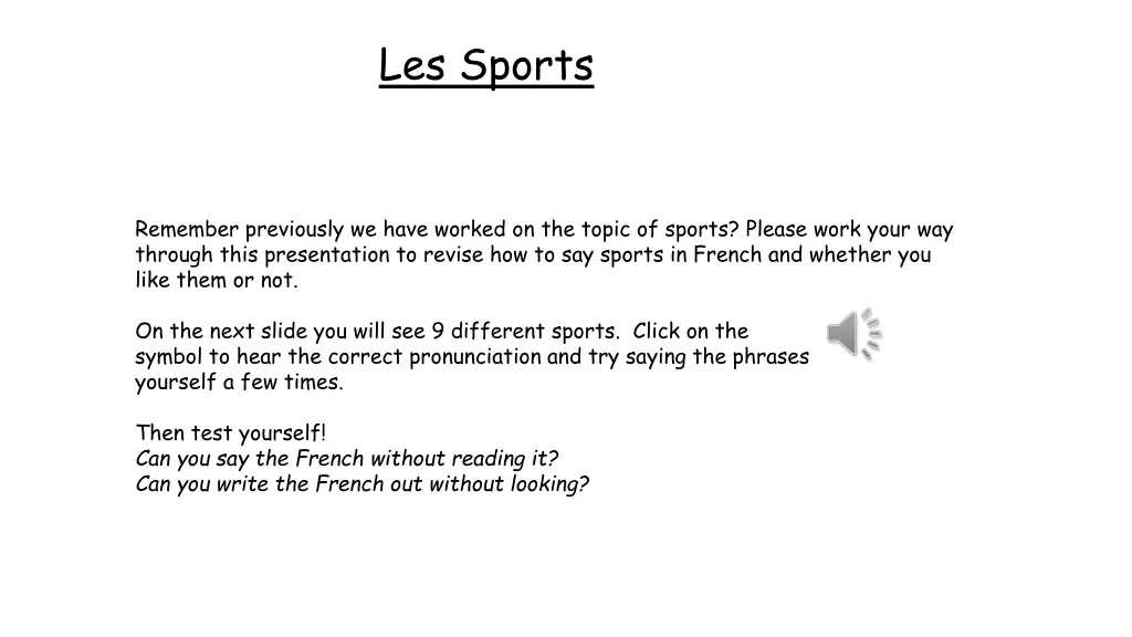 les sports 1