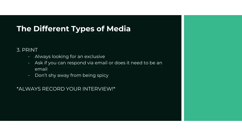 the different types of media 2