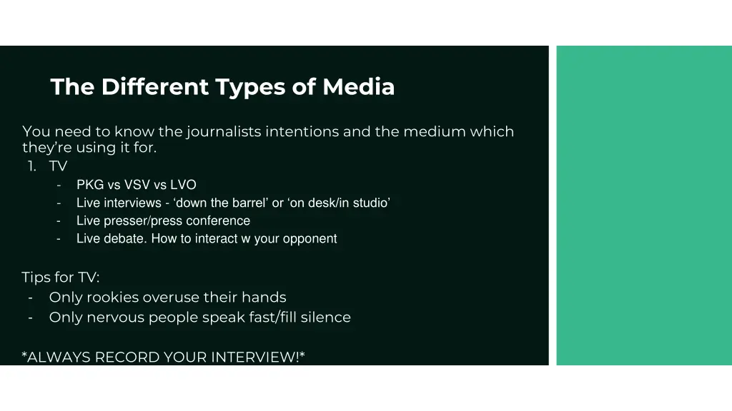 the different types of media
