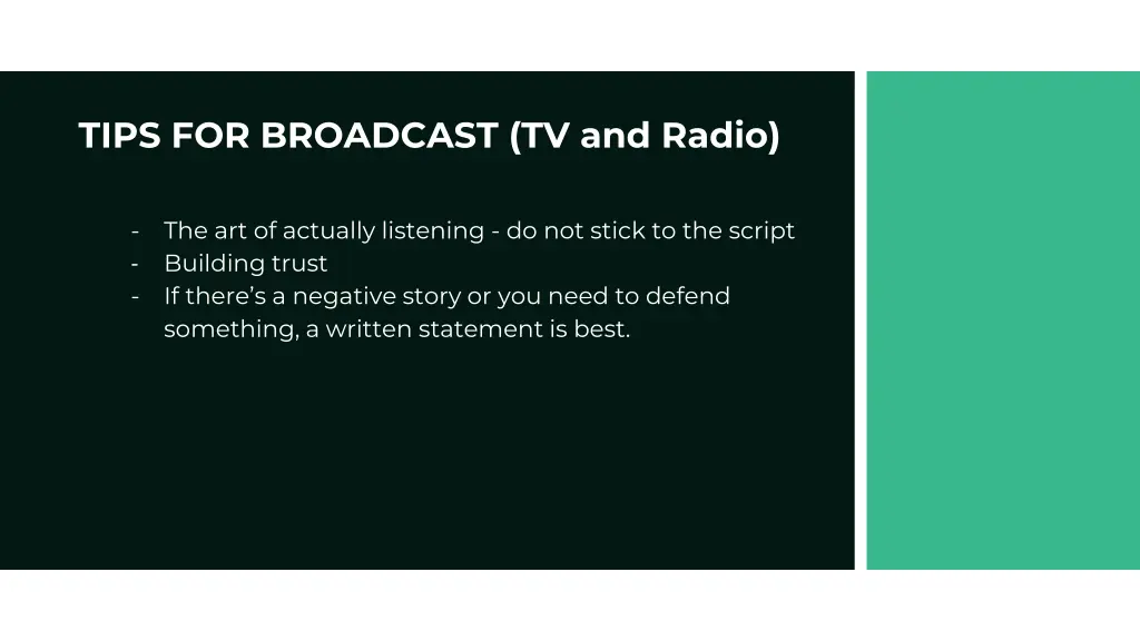 tips for broadcast tv and radio