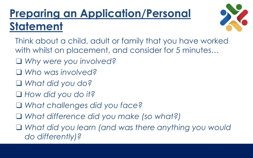 preparing an application personal statement think