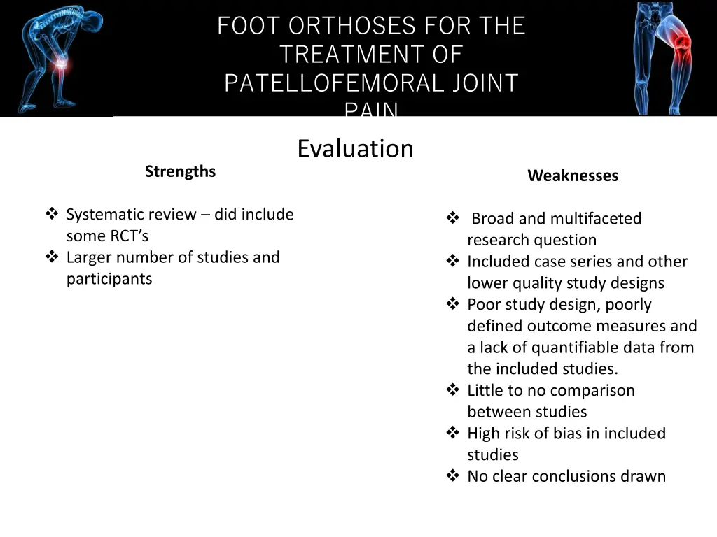 foot orthoses for the treatment of patellofemoral 12