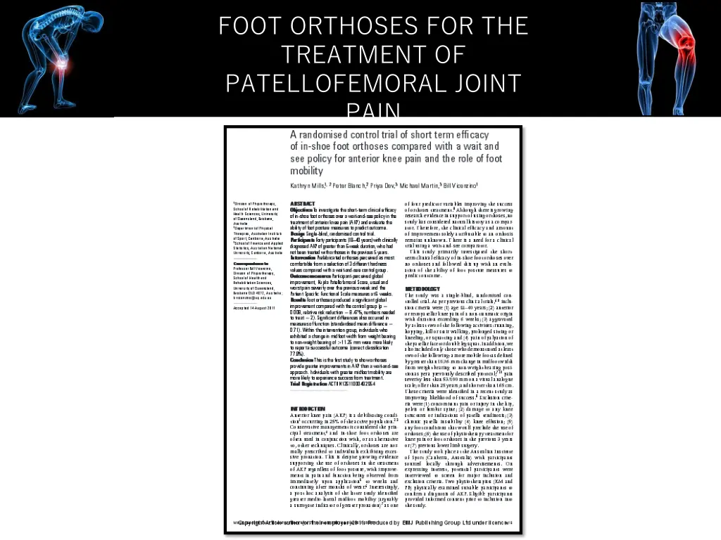 foot orthoses for the treatment of patellofemoral 13