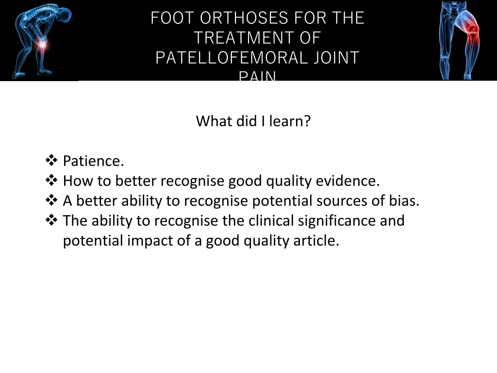 foot orthoses for the treatment of patellofemoral 17