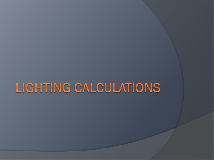 lighting calculations lighting calculations