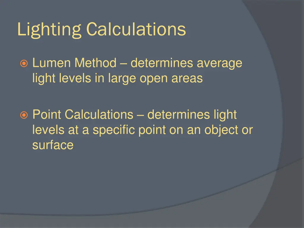 lighting calculations