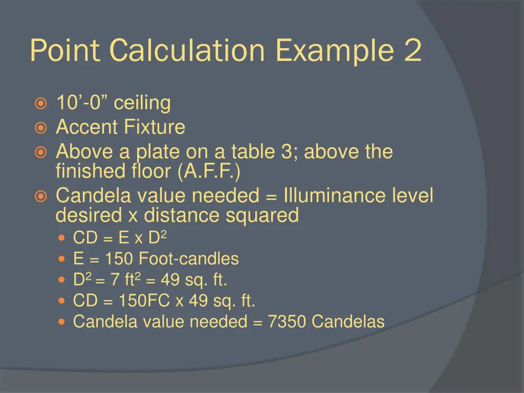 point calculation example 2