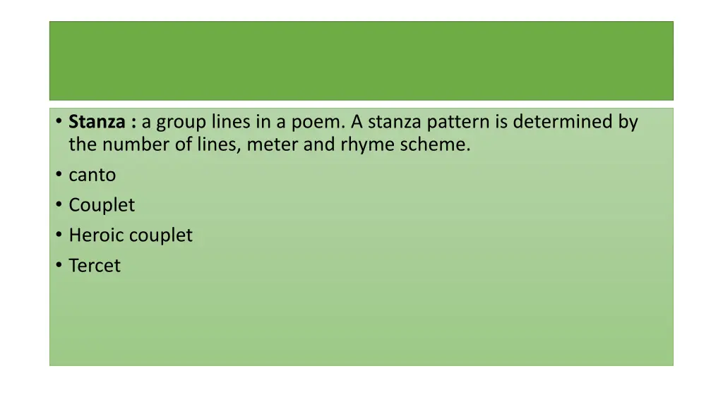 stanza a group lines in a poem a stanza pattern