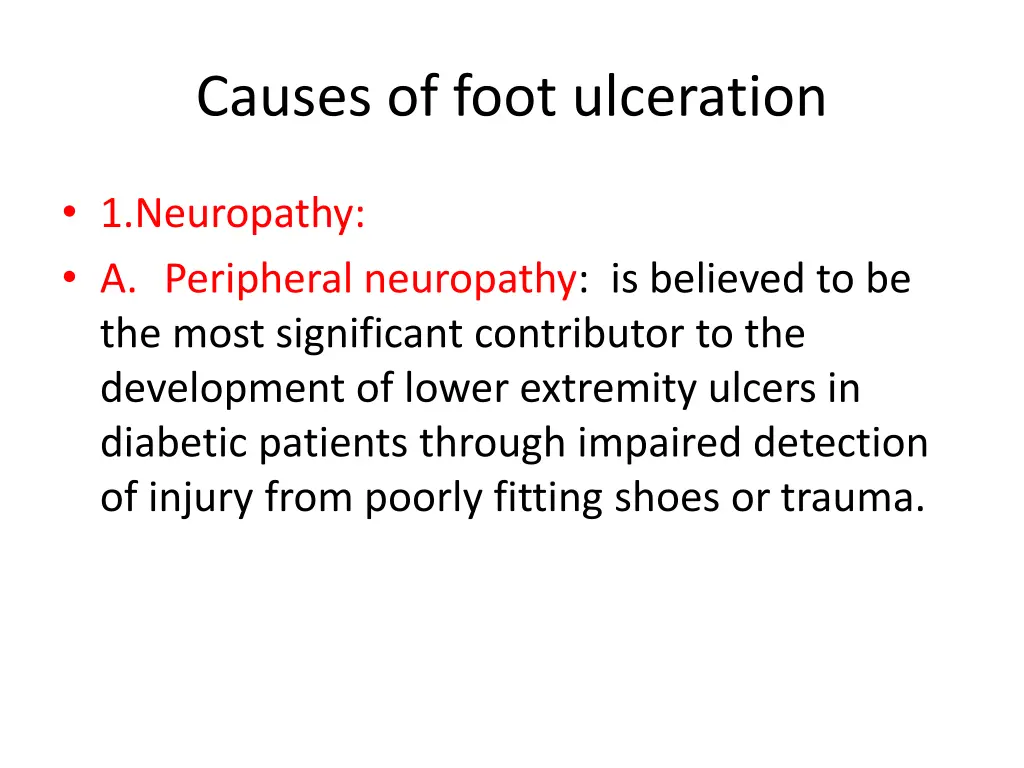 causes of foot ulceration