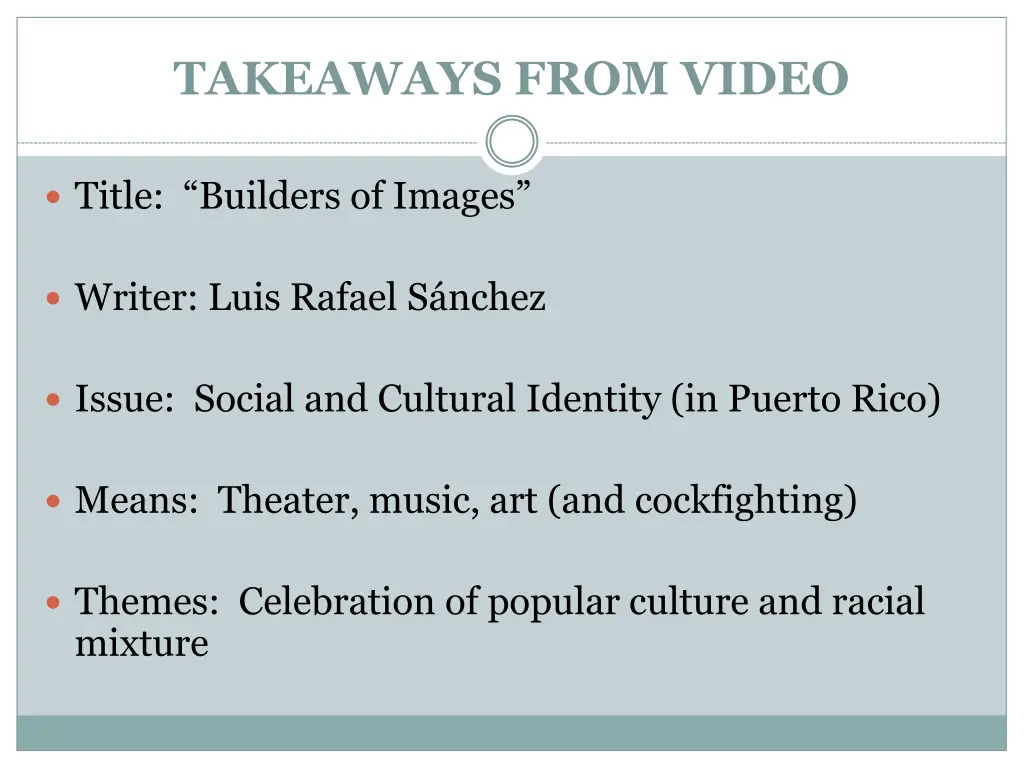 takeaways from video