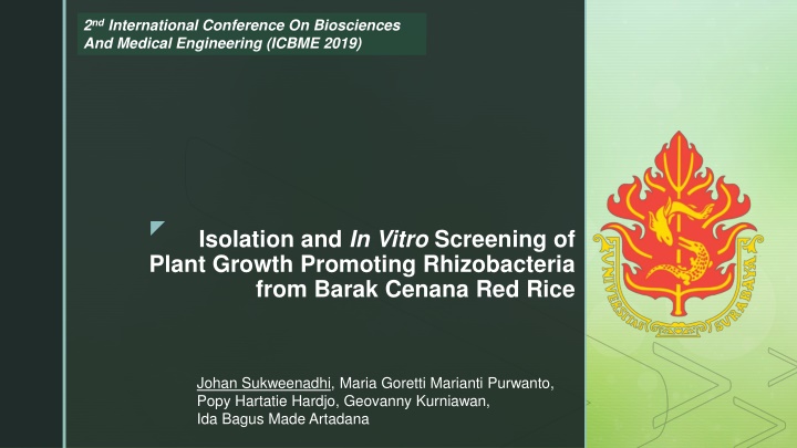 2 nd international conference on biosciences