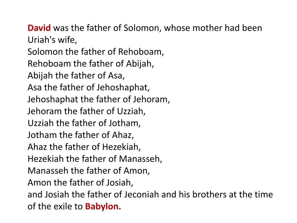 david was the father of solomon whose mother