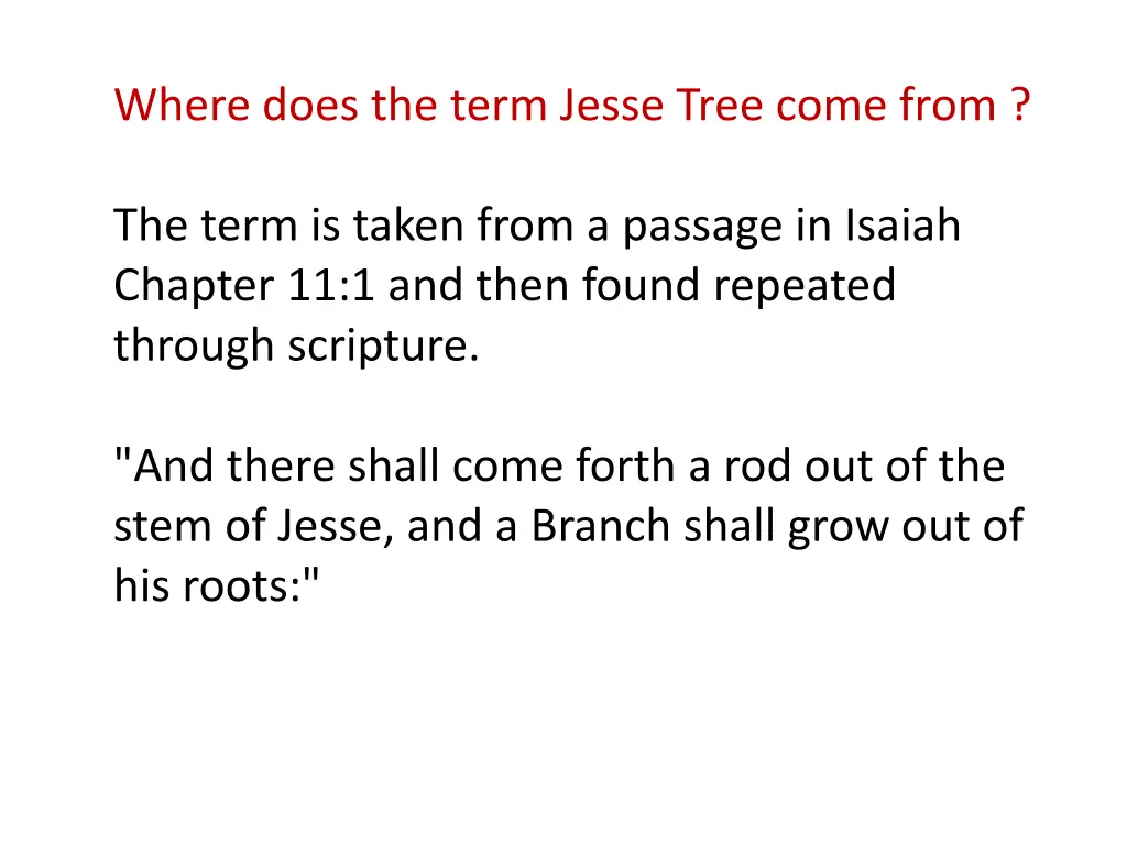 where does the term jesse tree come from