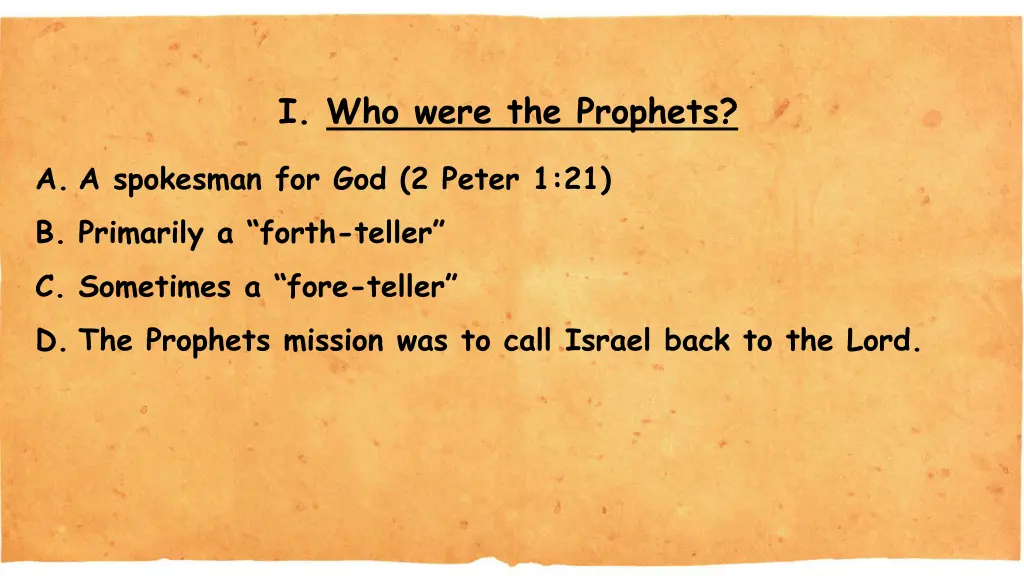 i who were the prophets 1