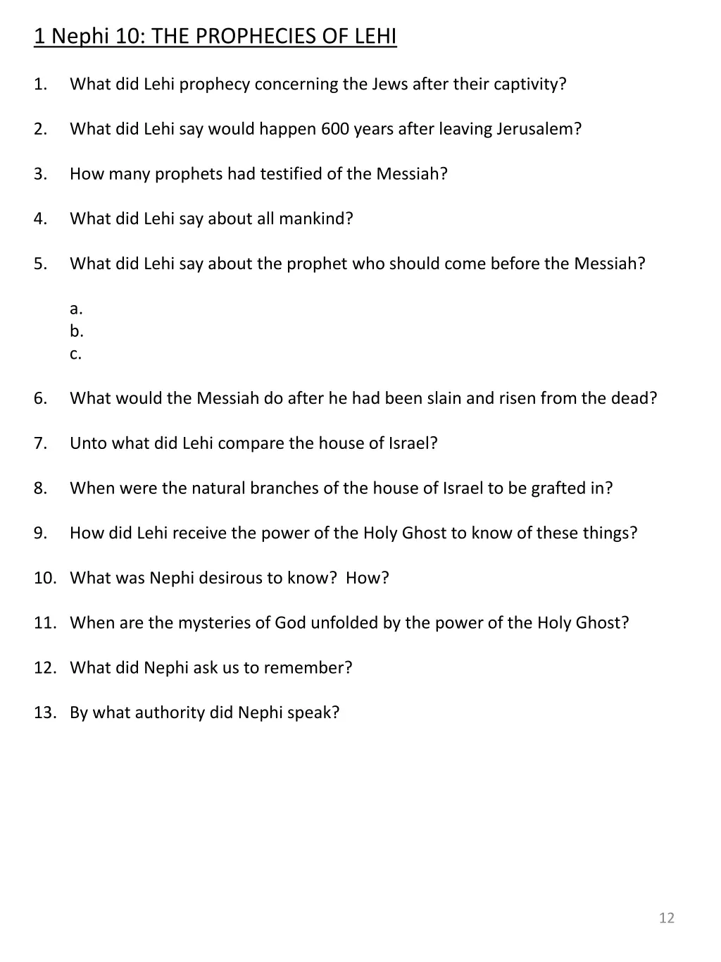 1 nephi 10 the prophecies of lehi