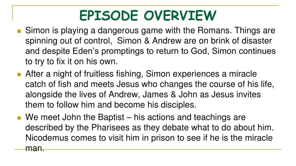 episode overview simon is playing a dangerous