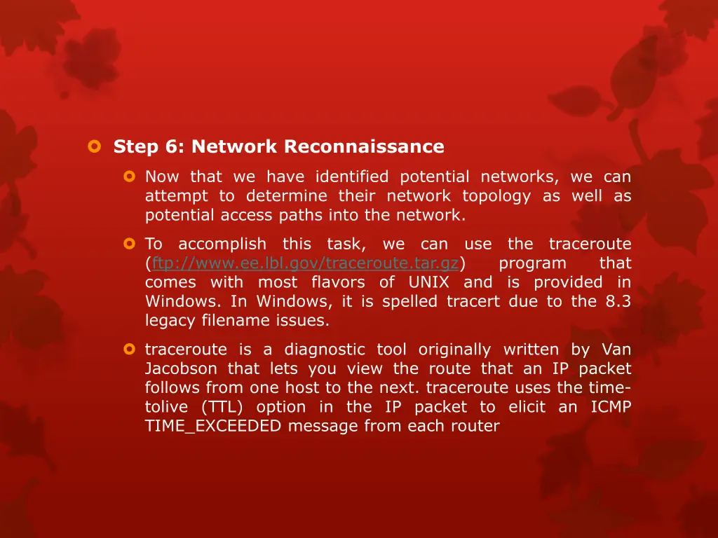 step 6 network reconnaissance