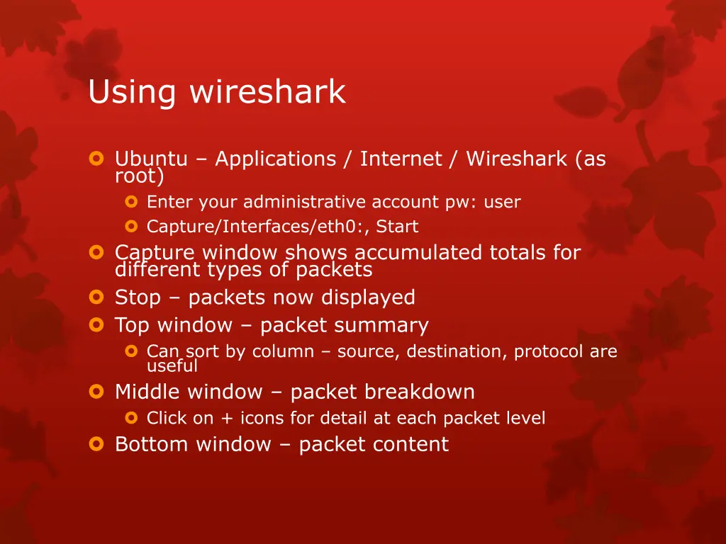 using wireshark