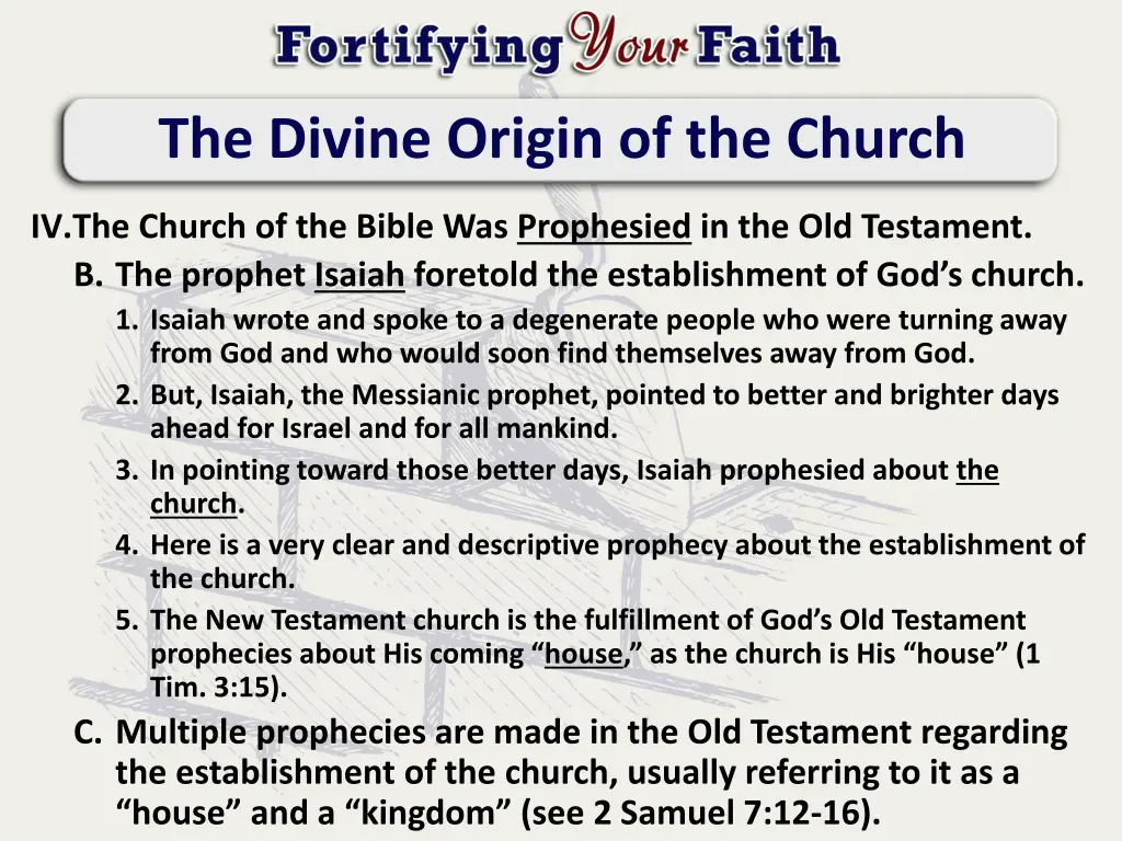 the divine origin of the church 3