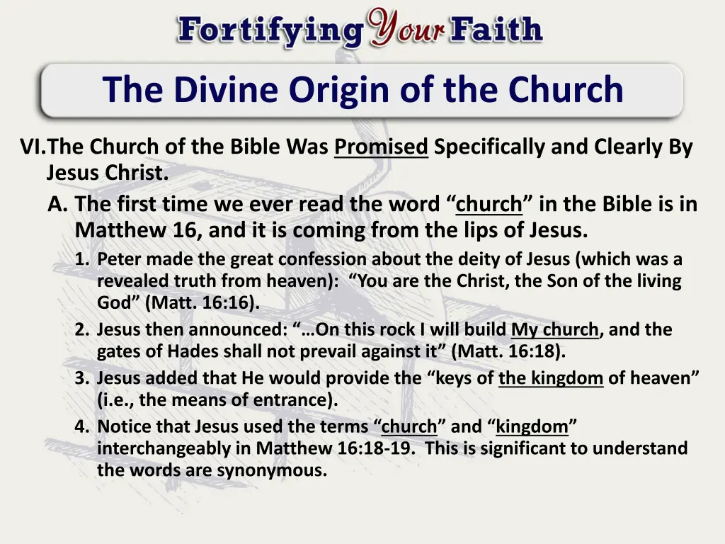 the divine origin of the church 5