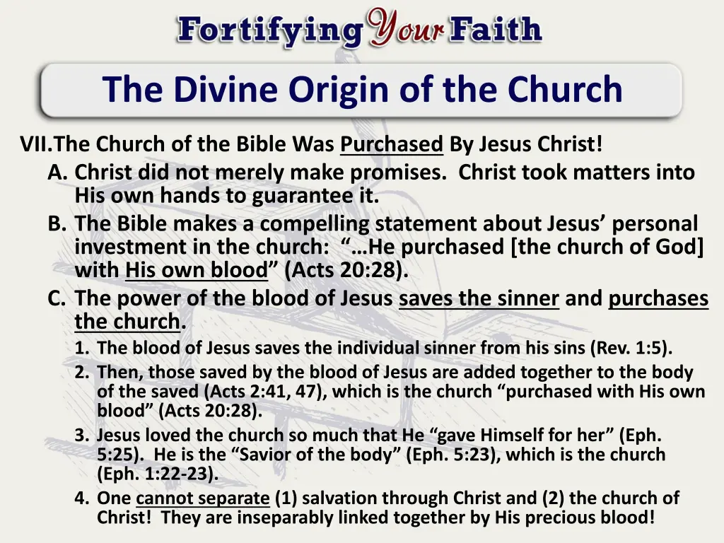 the divine origin of the church 7