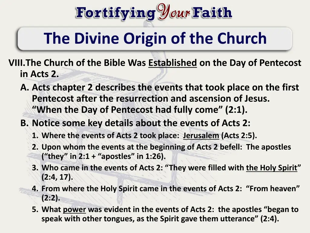 the divine origin of the church 8