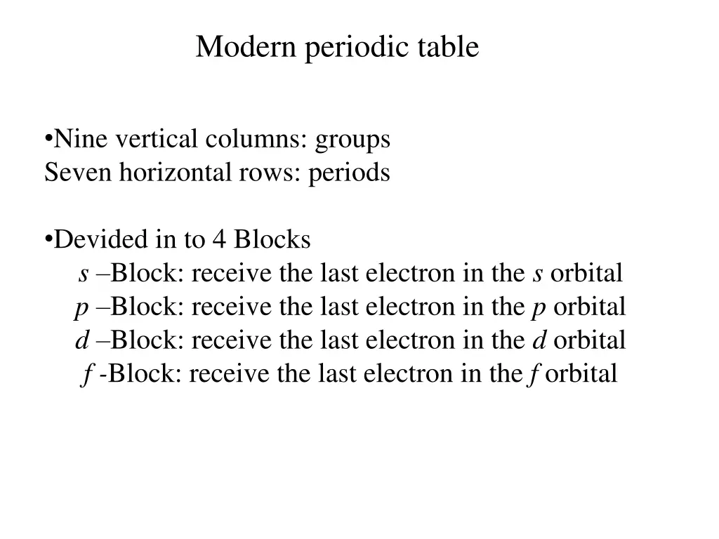 modern periodic table 1