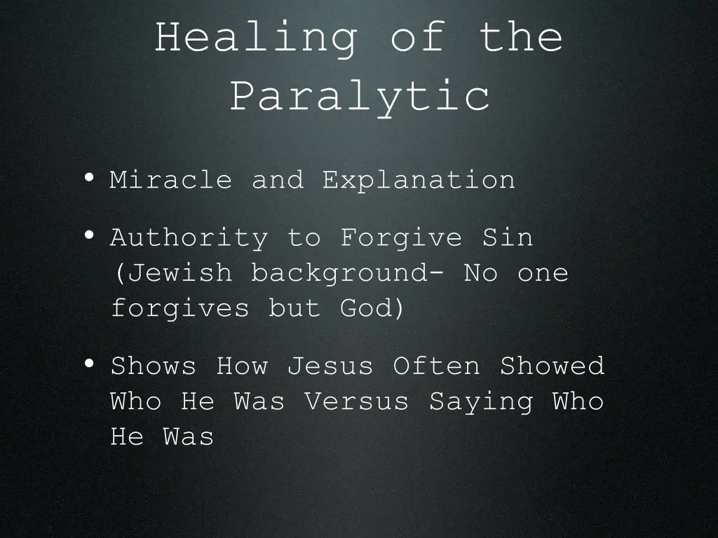 healing of the paralytic