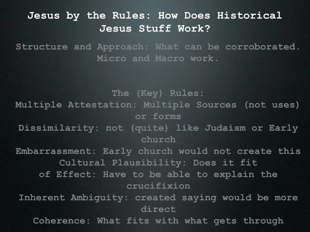 jesus by the rules how does historical jesus