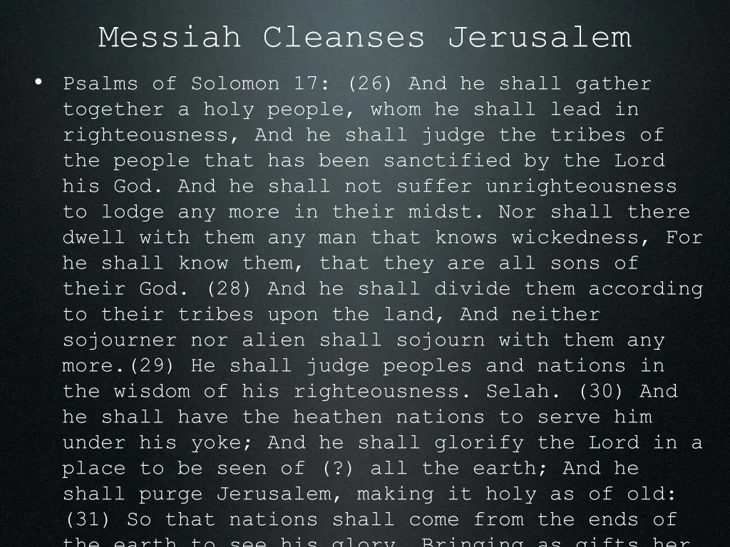 messiah cleanses jerusalem psalms of solomon