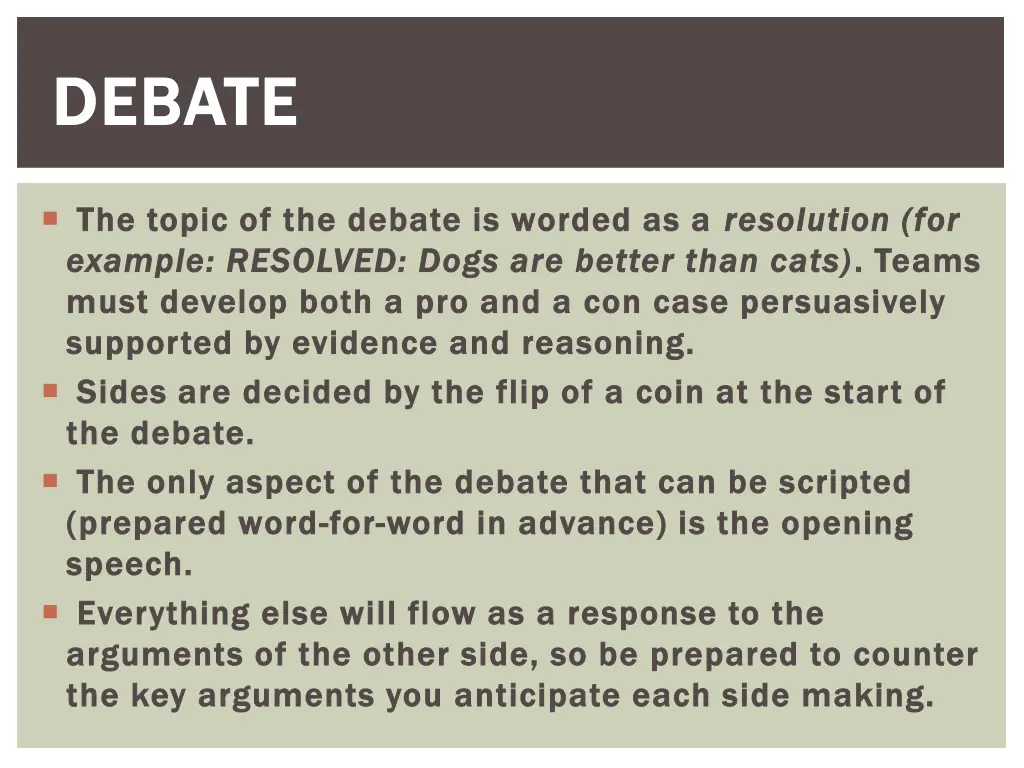 debate debate