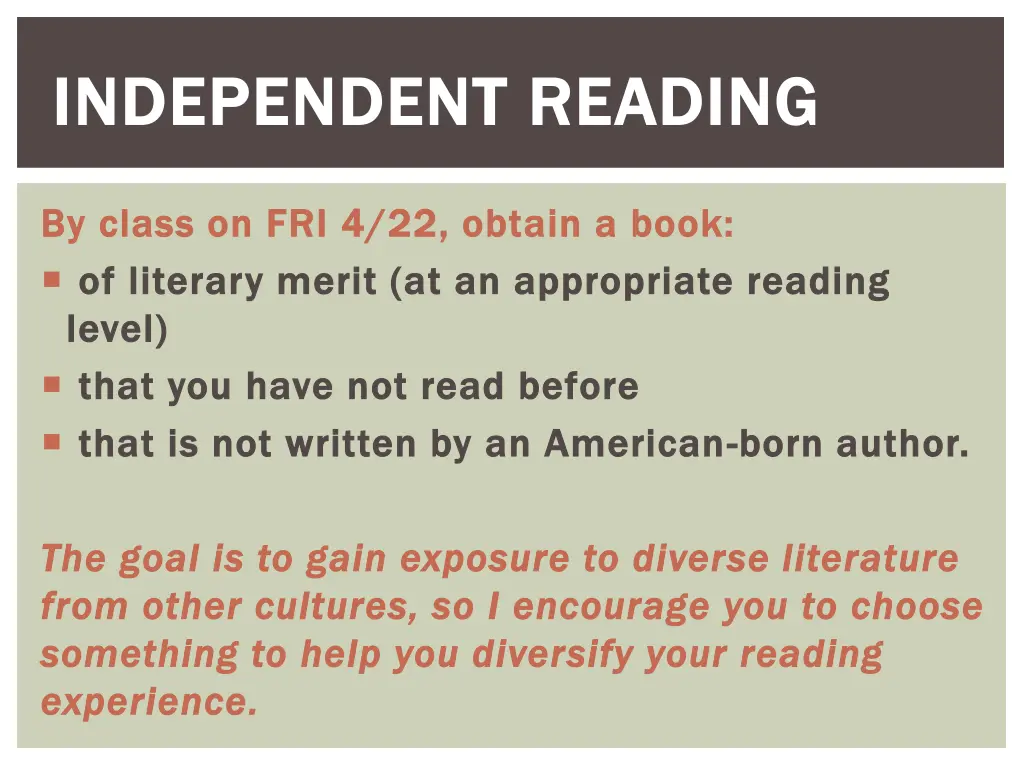 independent reading independent reading