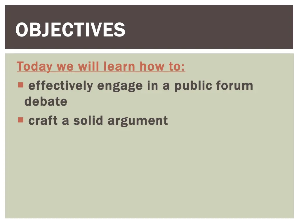 objectives objectives