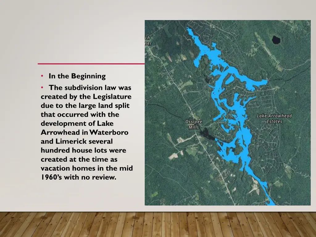 in the beginning the subdivision law was created