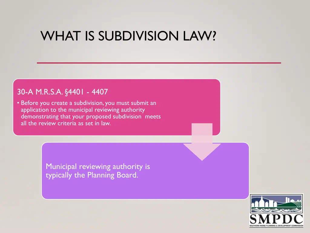 what is subdivision law
