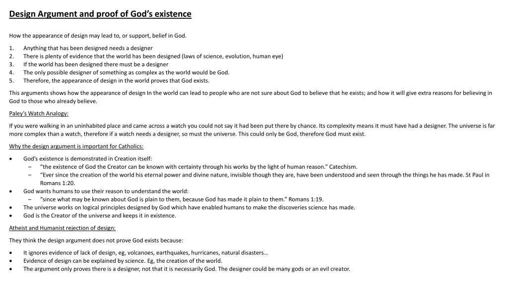 design argument and proof of god s existence