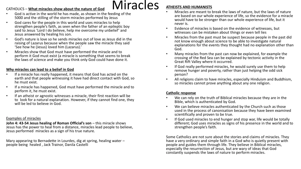 miracles